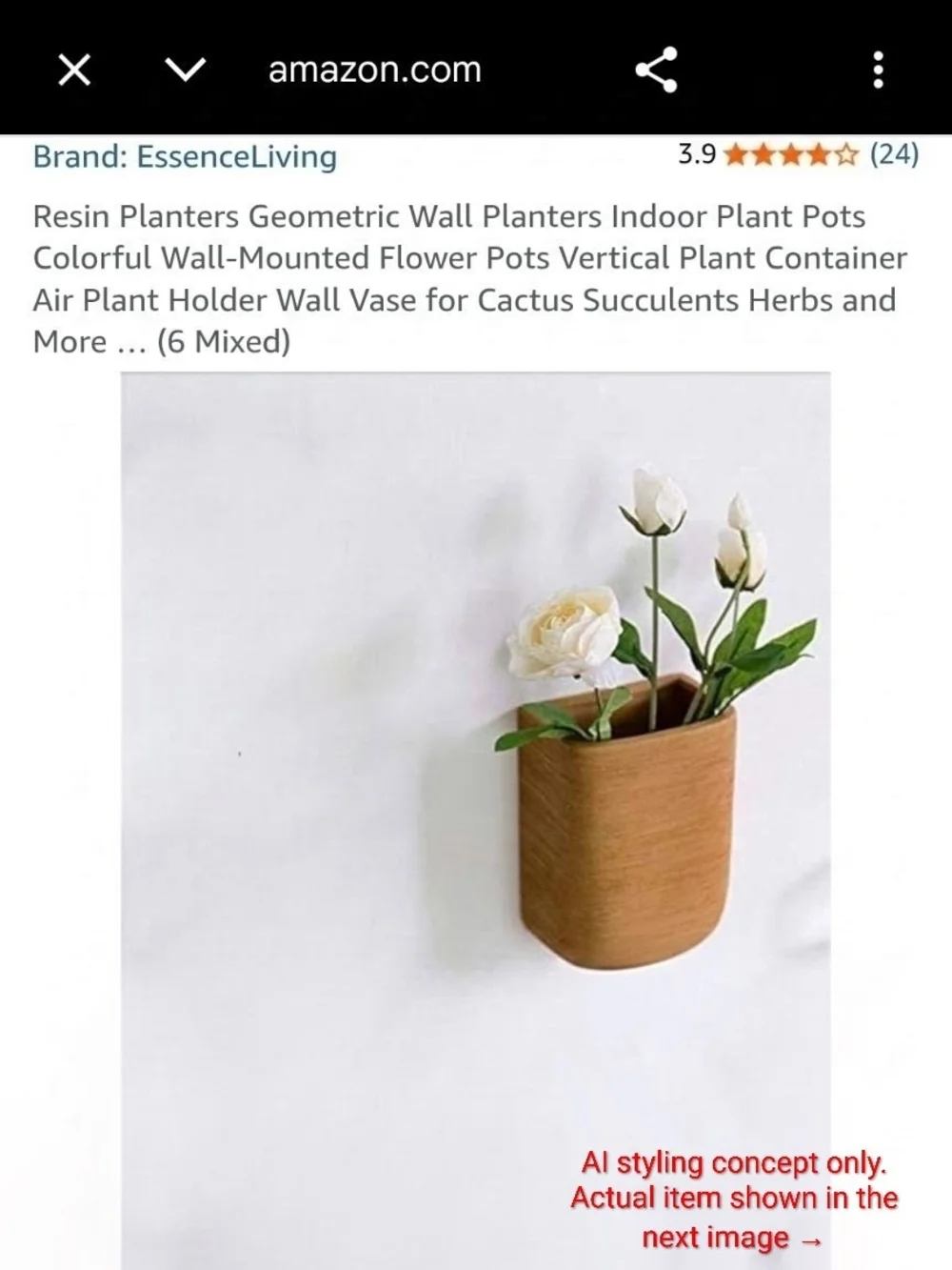 Resin Geometric Wall Planter Indoor Vertical Plant Pot